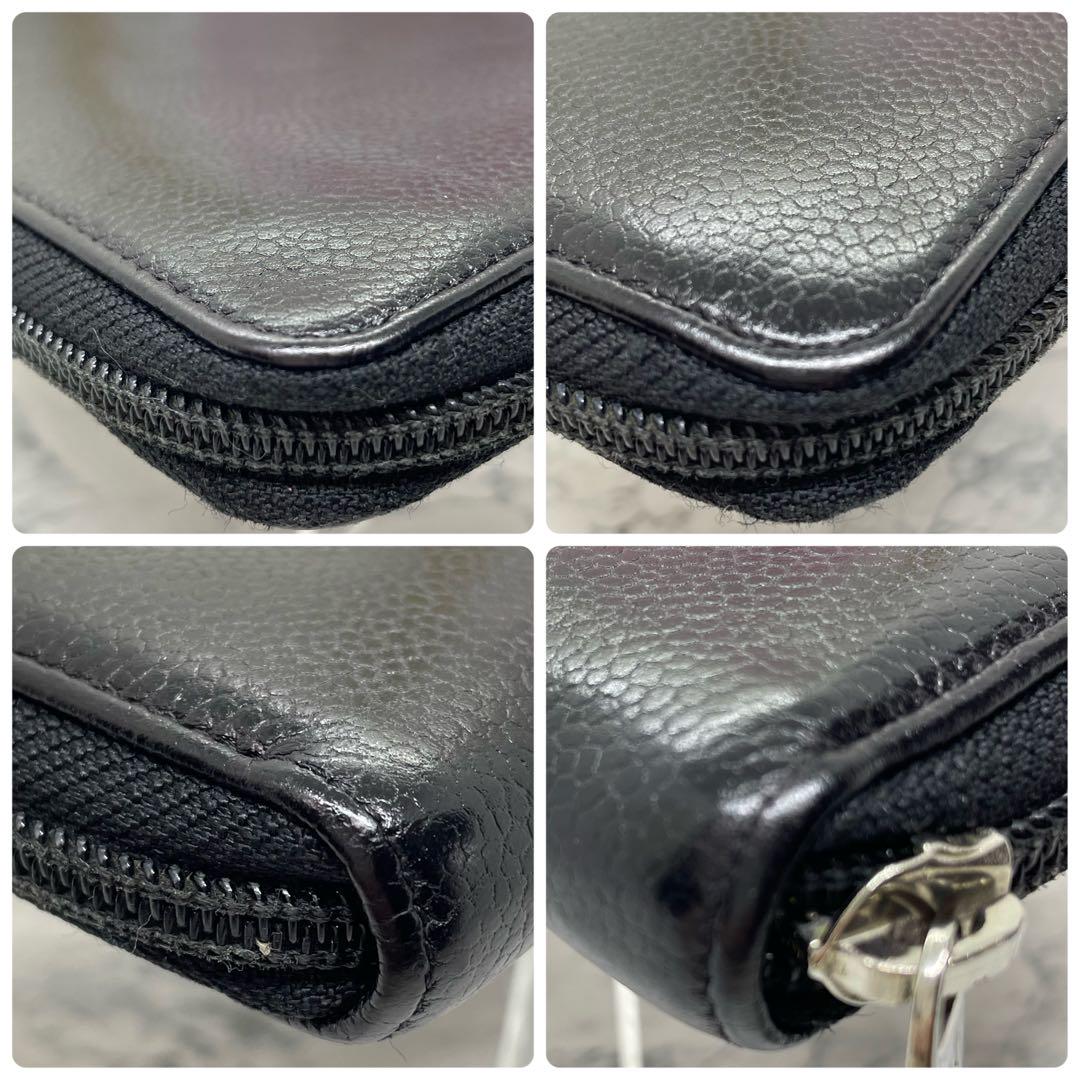 CHANEL シャネル デカココ キャビアスキン ラウンドファスナー長財布