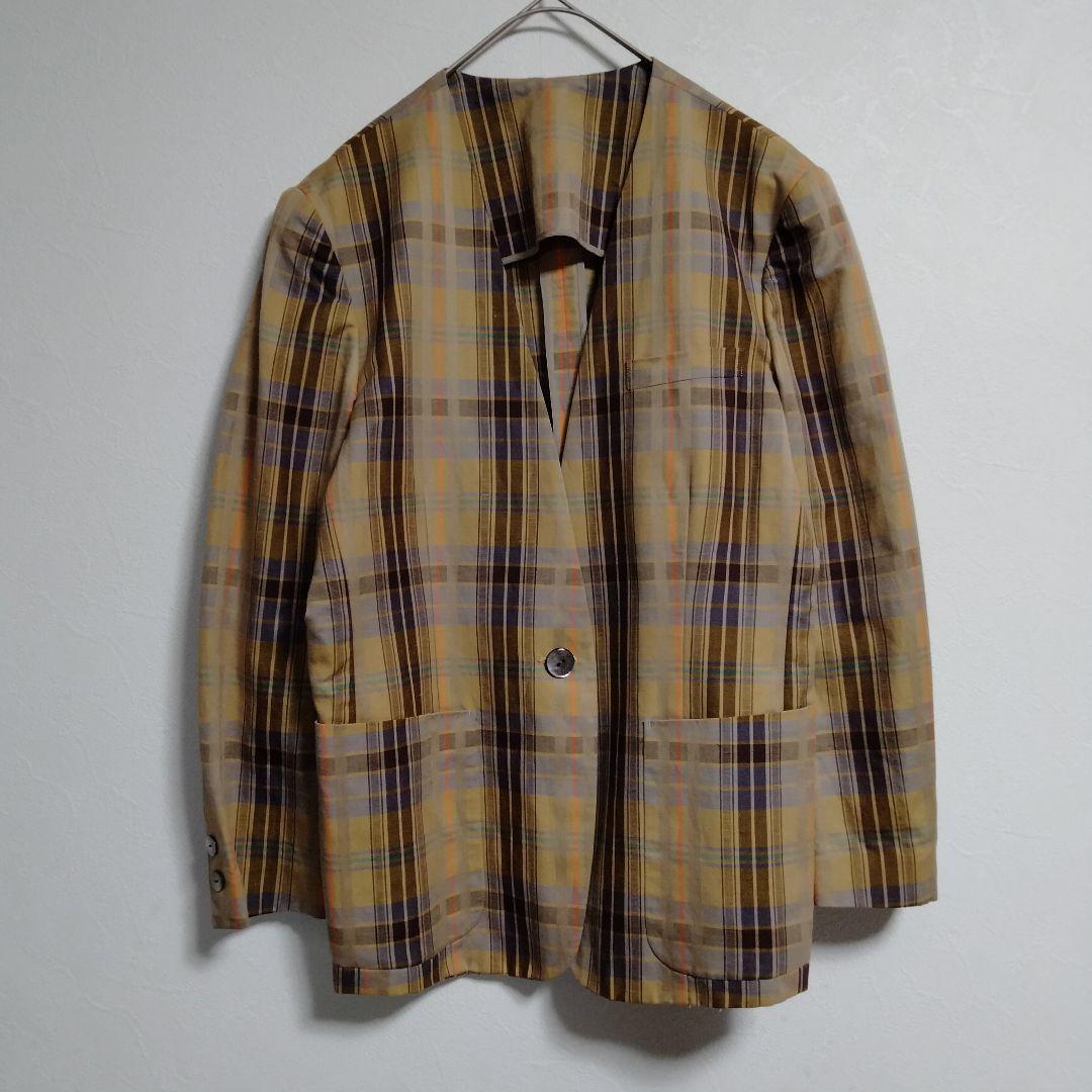 美品 Vintage バーバリー Burberrys ジャケット テーラードジャケット チェック リネン アウター レディース 9AR(M相当)  カーキ/レッド