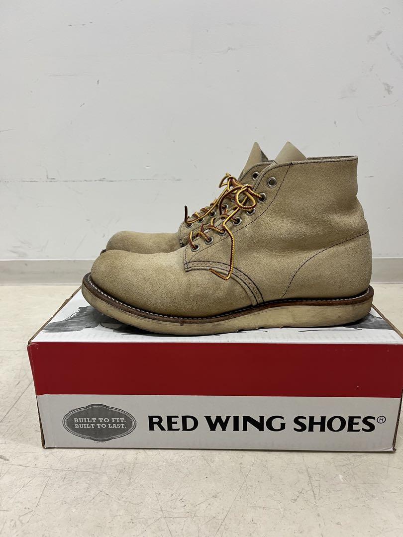 RED WINGベージュ レザー ワークブーツ