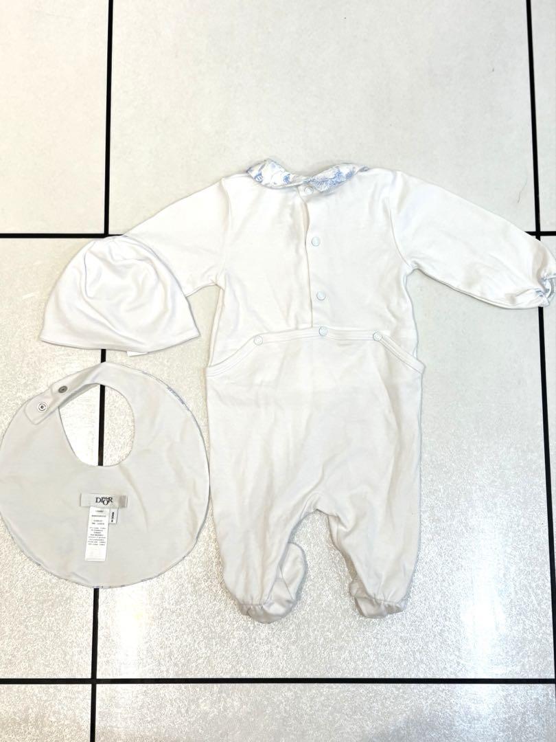 Baby Dior 現行品 ロンパース トワルドゥジュイ 3M スタイ 帽子