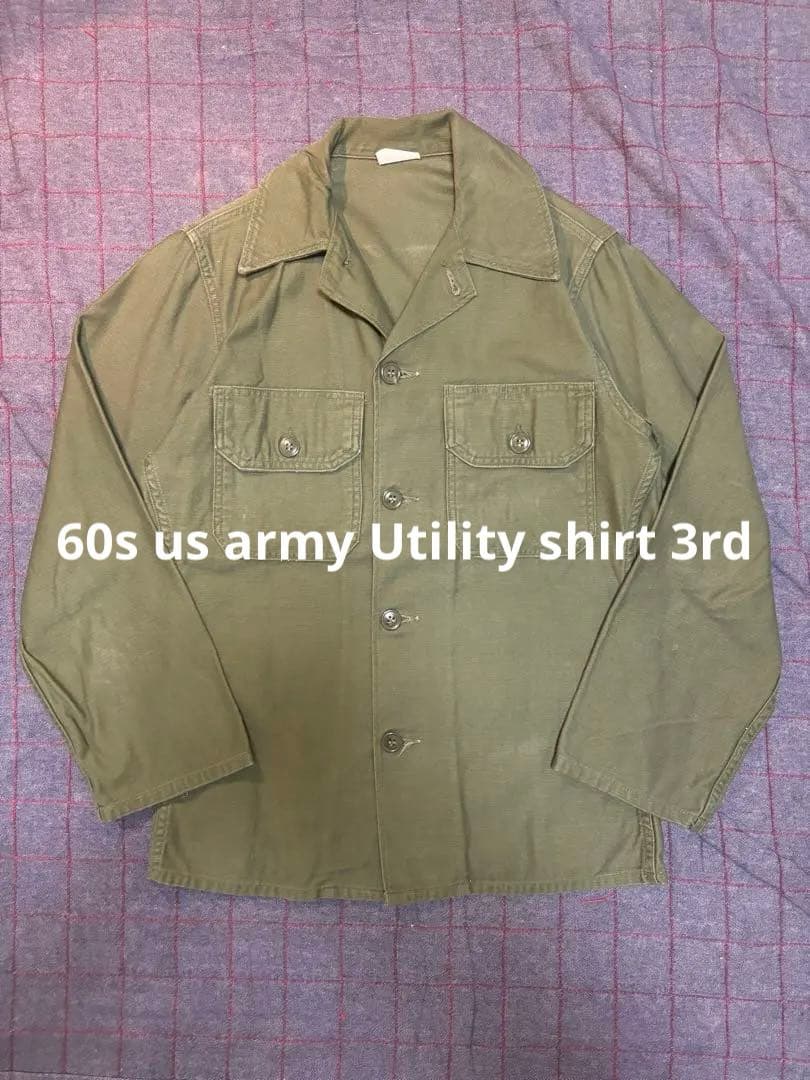 (古着)60s アメリカ軍 us army ユーティリティシャツ 筒袖 3rd