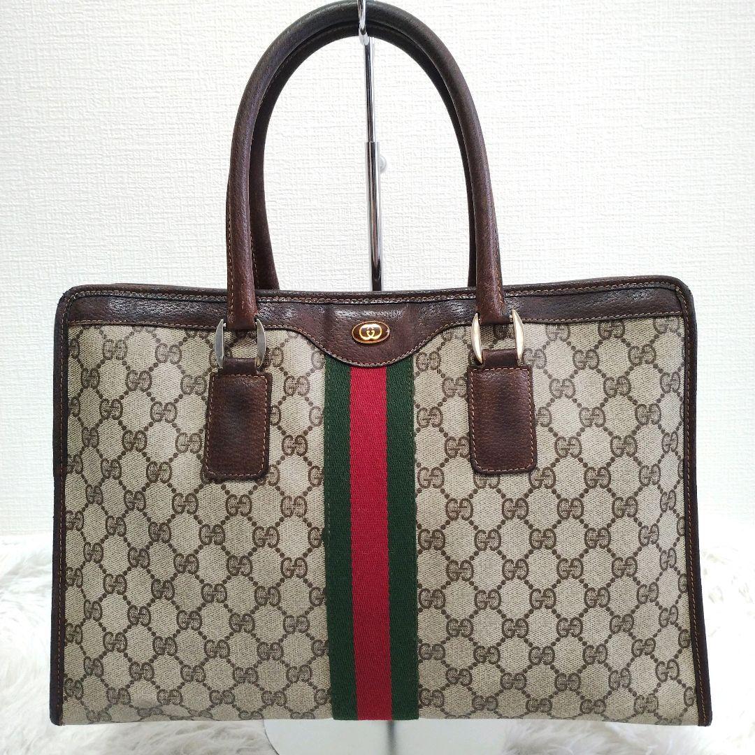 OLD GUCCI ビジネスバッグ シェリーライン インターロッキング A4可