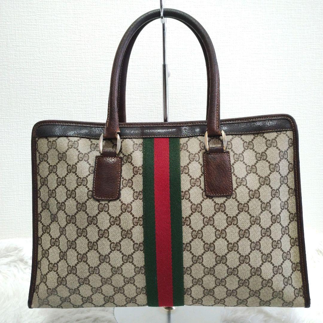 OLD GUCCI ビジネスバッグ シェリーライン インターロッキング A4可