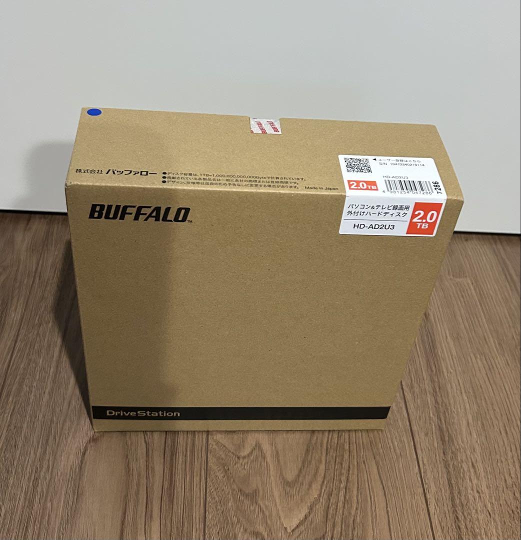 【アキアキ】BUFFALO HD-AD2U3 2.0TB 外付けHDD