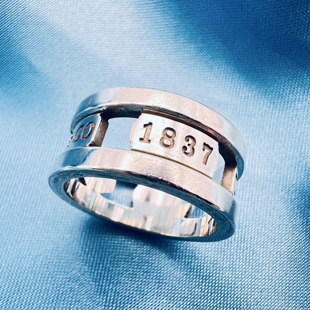 ティファニー　1837　エレメント　ワイドバンド　リング　シルバー　メンズ