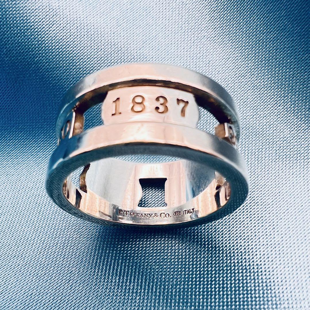 ティファニー　1837　エレメント　ワイドバンド　リング　シルバー　メンズ