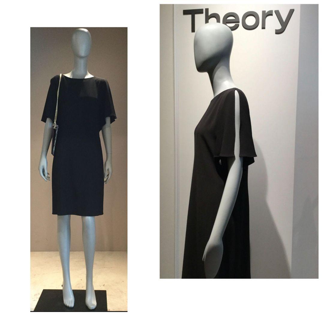 超美品☆Theory セオリー スリットスリーブ ワンピース ブラック ひざ