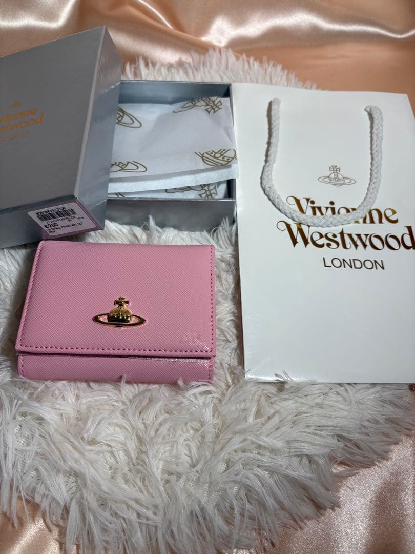 ヴィヴィアン ウエスト ウッド三つ折り財布 ピンクゴールド 【新品未使用】 ヴィヴィアン ウエスト ウッド三つ折り財布 ピンクゴールド 【新品未使用】