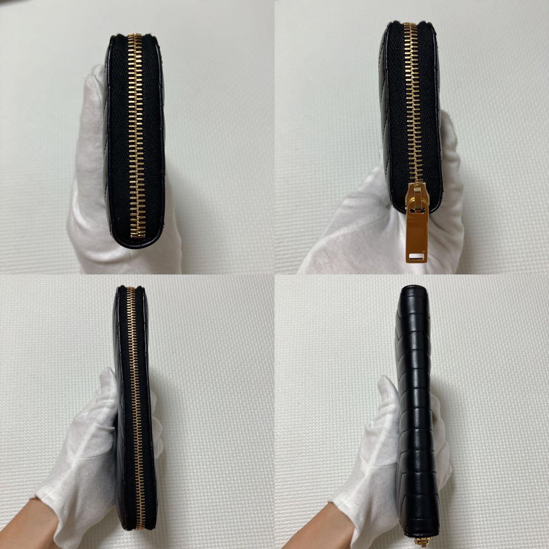 未使用SAINT LAURENTレザーラウンドジップ長財布 キルティング 箱袋付 未使用SAINT LAURENTレザーラウンドジップ長財布 キルティング 箱袋付