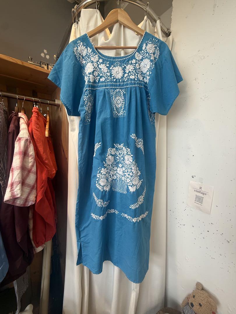 古着　メキシカン刺繍　ワンピース