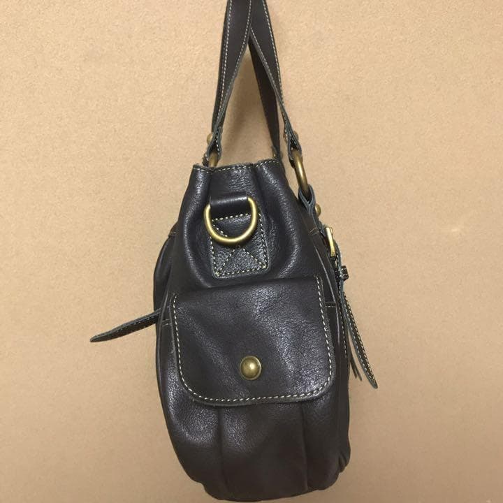 美品 本革 BK 牛革 ショルダーバッグ 黒 レディース トートバッグ
