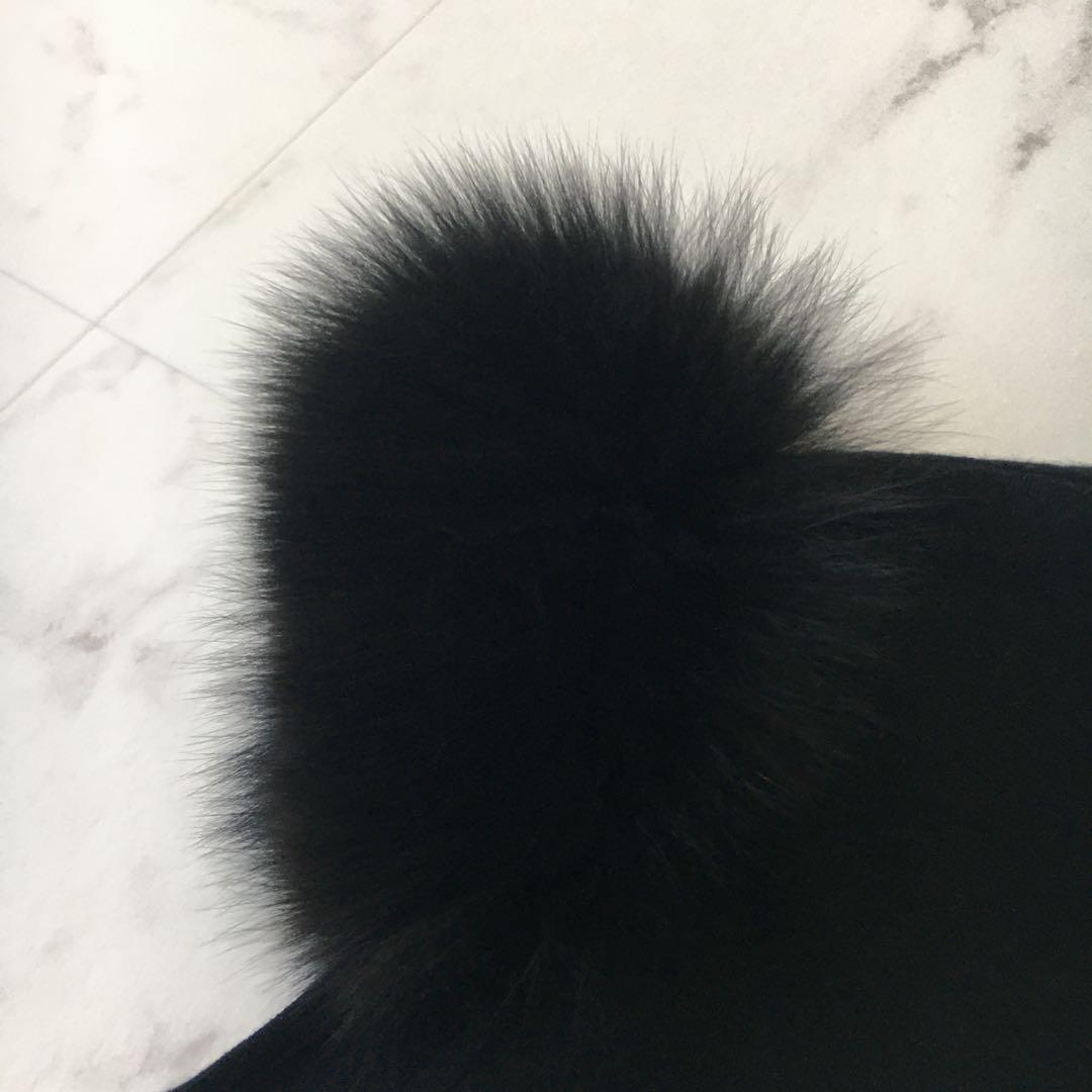 美品　FOXEY フォクシー　カシミヤ　ファー　トップス　ブラック