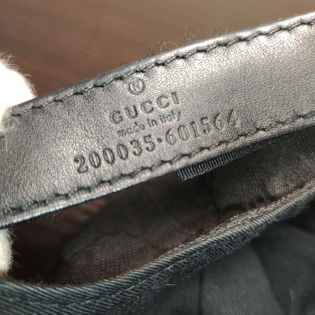 GUCCI　グッチ　キャップ　黒　GG　シェリーライン