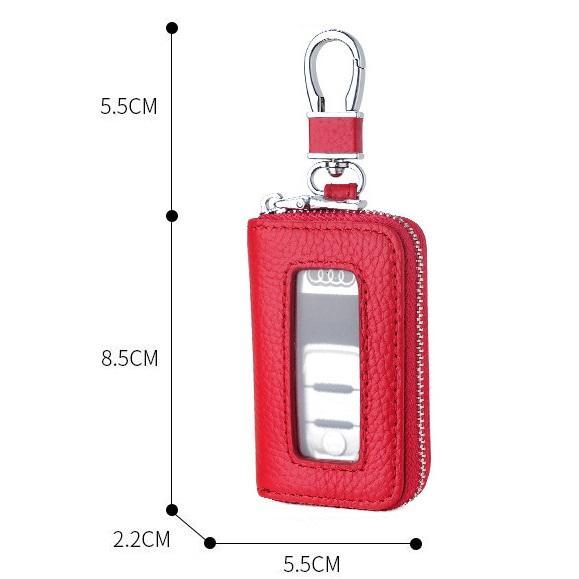 新品 スマートキーケース キーケース 赤 レッド 窓付き レザー