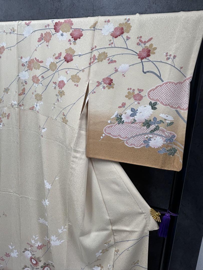 セール 海外 刺繍 生成り 訪問着 GI-10 菊の花 メルカリ - 金糸 牡丹 梅 着物・浴衣