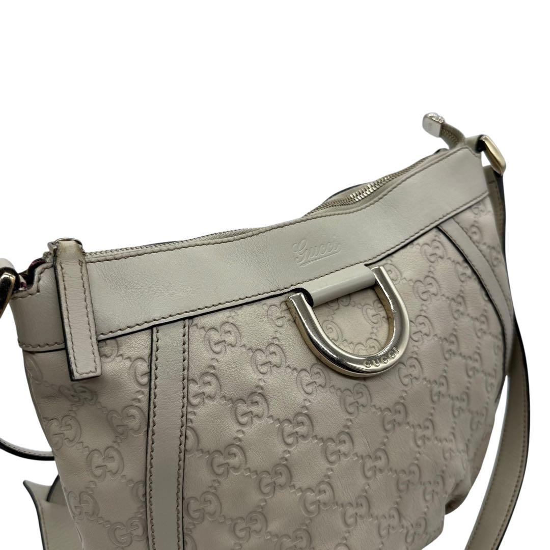 【美品】GUCCI グッチ レザー ショルダーバッグ メッセンジャーバッグ シマ