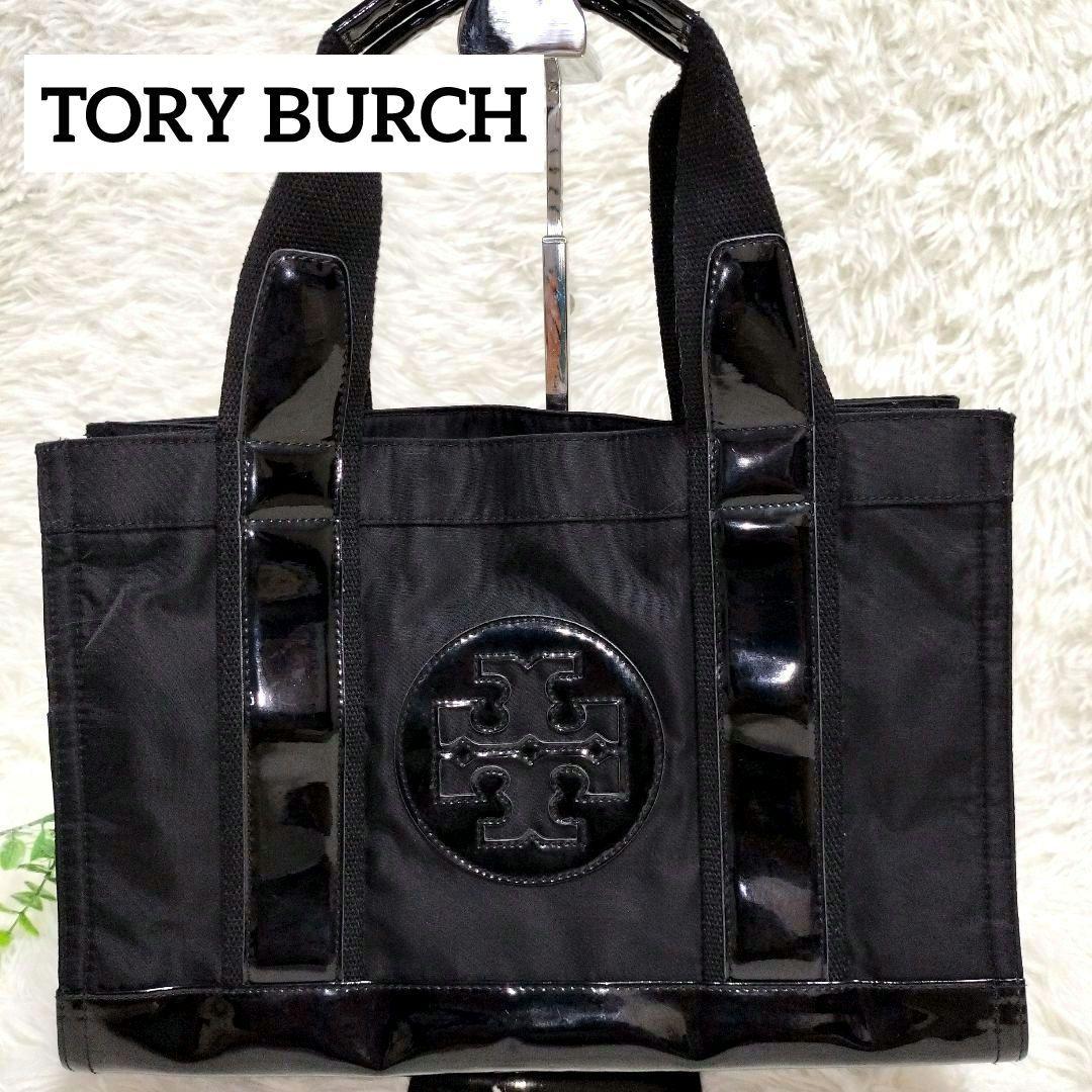 トリーバーチ ロゴ エラ トートバッグ パテントレザー A4収納可