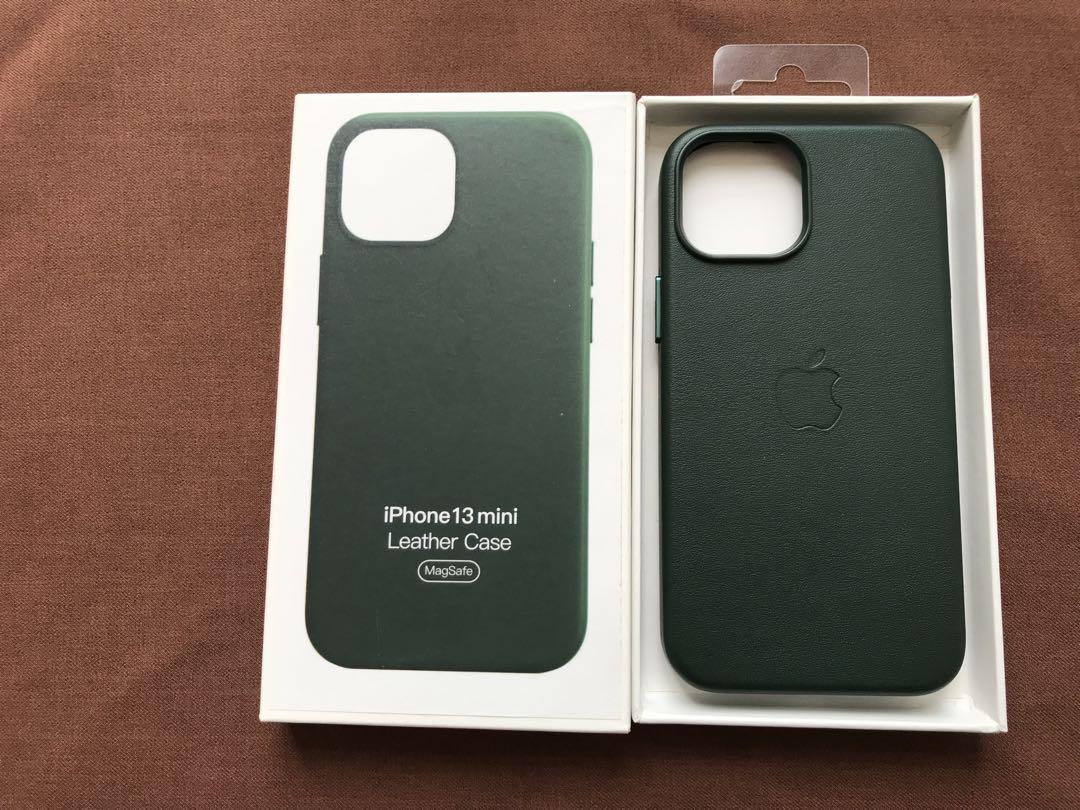 【新品】純正 iPhone 13 mini レザーケース・セコイアグリーン① 純正 iPhone13 レザーケース セコイアグリーン MagSafe対応 緑