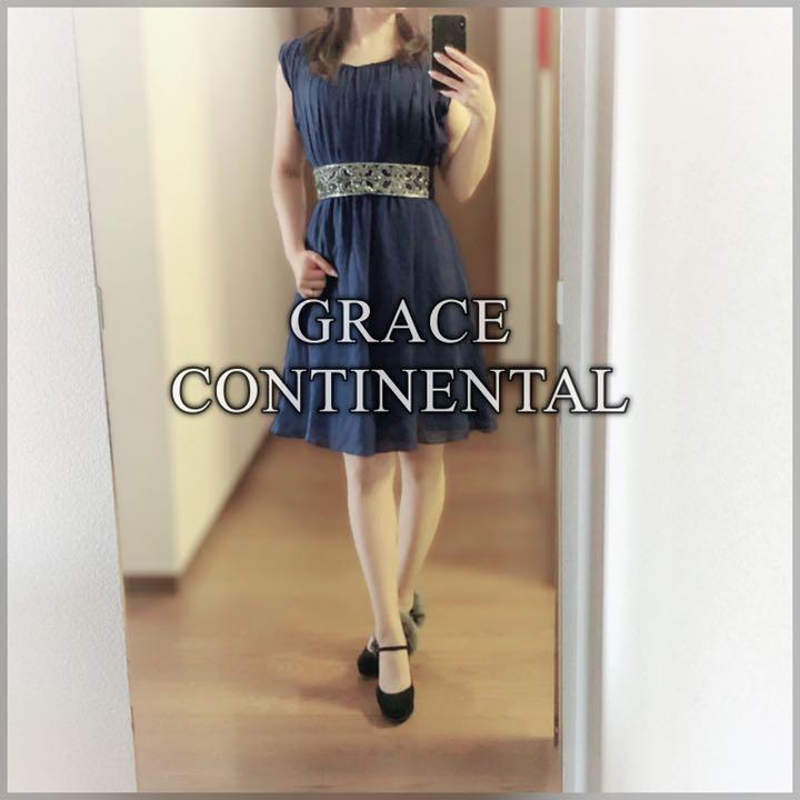 GRACE CONTINENTAL◇ビジューベルト シルク ワンピース GRACE CONTINENTAL◇ビジューベルト シルク ワンピース