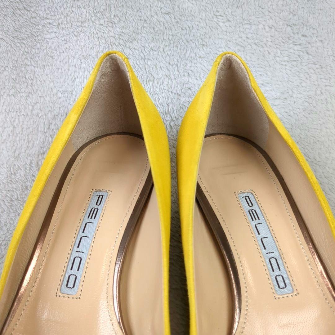 PELLICO ペリーコ パンプス ポインテッドトゥ スエード イエロー 36