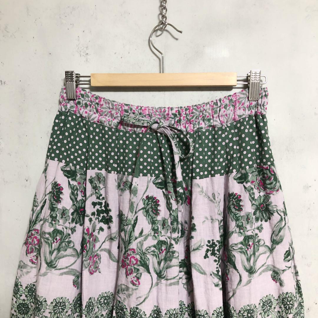 ✨新品未使用✨KEI Hayama PLUS✨ケイハヤマプリュス✨スカート✨花柄 KEI Hayama PLUS(ケイハヤマプリュス) キュプラツイル春を待つ