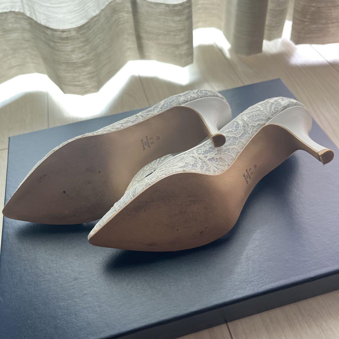 ダイアナ シンデレラ　極美品★レースチュールパンプス 23cm ウエディング Cinderella DIANA レースチュールパンプス ブライダルシューズ