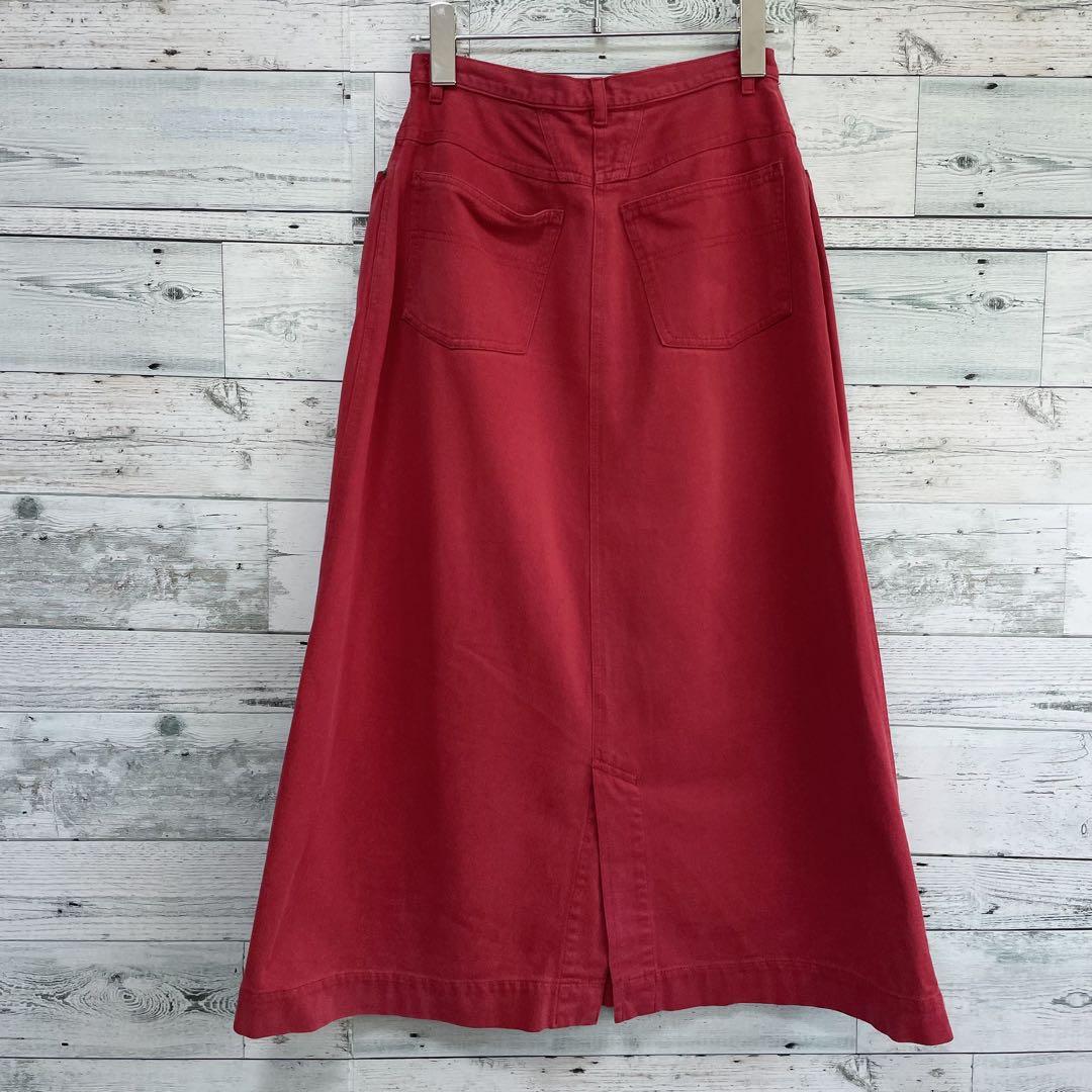 ☆希少☆ピンクハウス　Aラインデニムロングスカート　レトロファッション　レッド ☆希少☆ピンクハウス Aラインデニムロングスカート レトロ