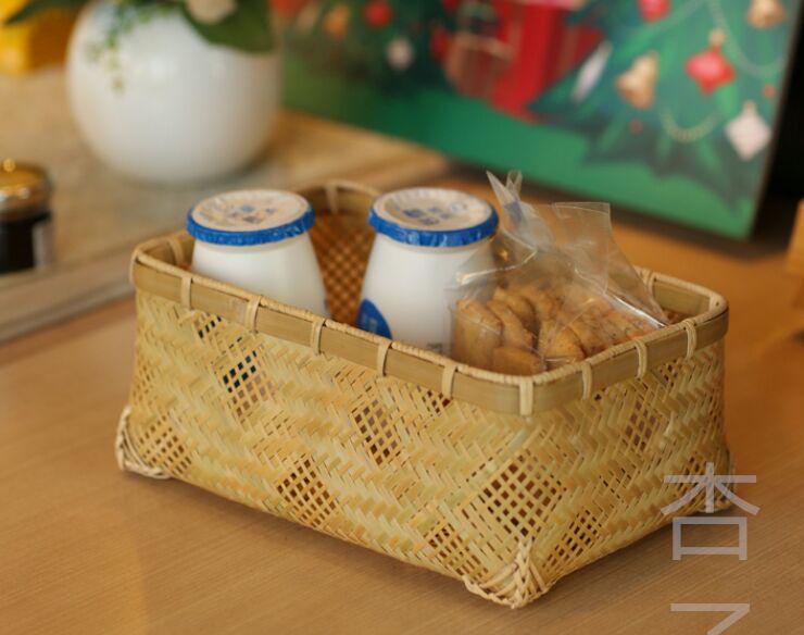 税込】 【杏子】手作り☆竹編製品☆テーブル収納かご バスケット/かご 大感謝セール 小物入れ籠 ピクニック 茶道具 籐編 収納ケース 【杏子】民芸職人手作り バスケット/かご