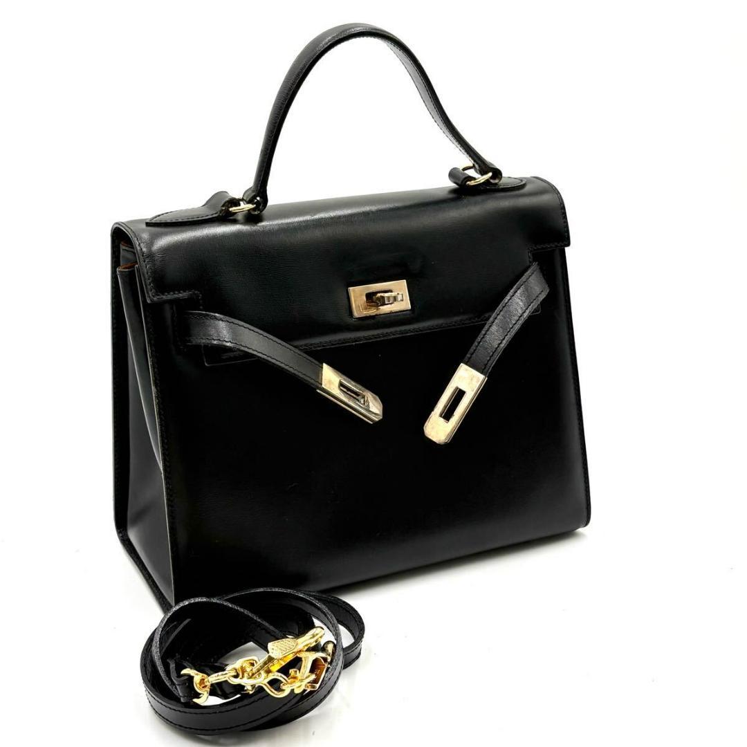 極美品✨BALLY カーフ 2way レザー ゴールド金具 ハンドバッグ