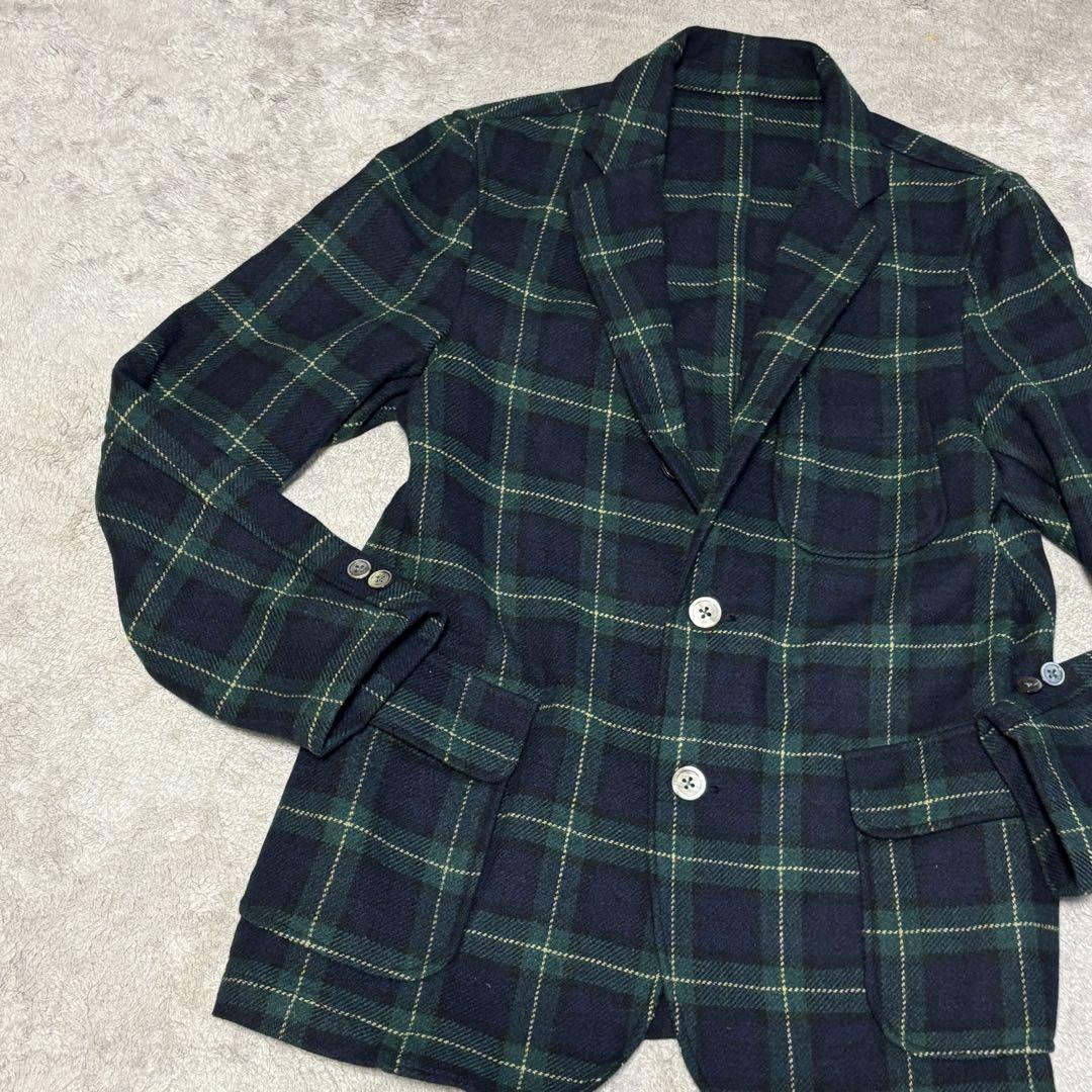 beams+ビームスプラス タータンチェックブレザージャケット Sサイズ