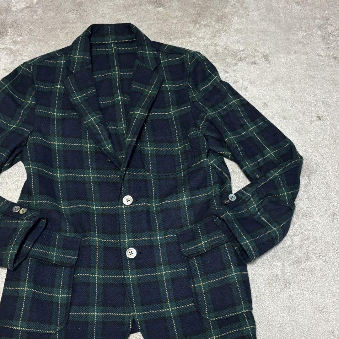 beams+ビームスプラス タータンチェックブレザージャケット Sサイズ