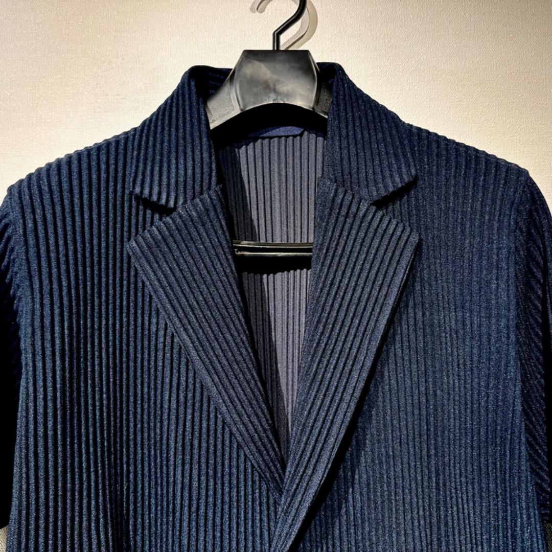 ISSEY MIYAKE イッセイミヤケ オムプリッセ ジャケット ネイビー