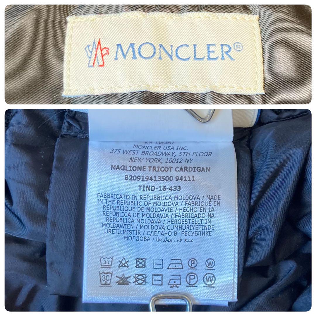 【極美品】MONCLER カーディガン ニット ダウン 切替 ネイビー XL 画像8