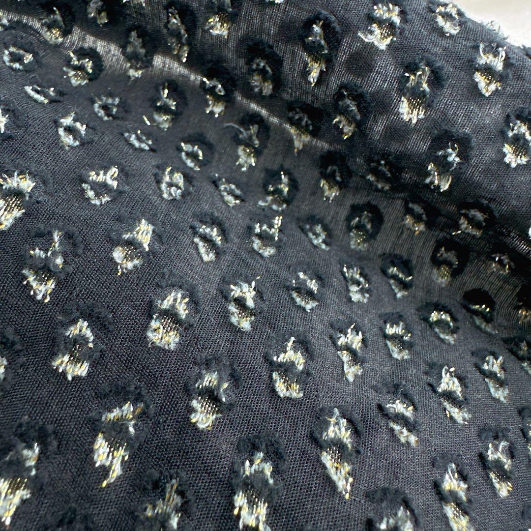 ヌキテパ トゥモローランド ブラウス ジャガード 5分袖 ラメ