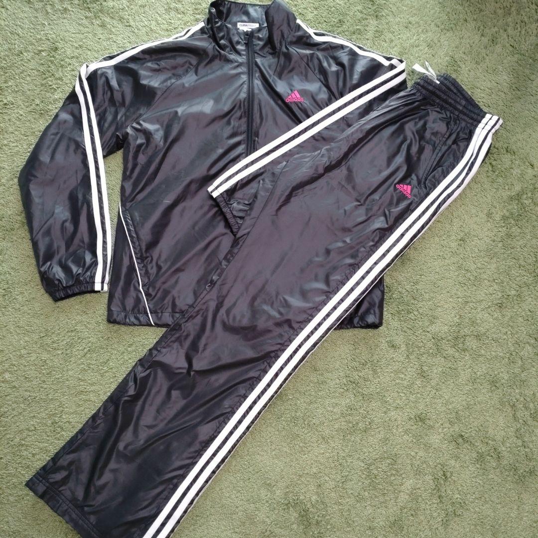 アディダス adidas ジャージ ウインドブレーカー上下 Lサイズ 黒 アディダス adidas ジャージ ウインドブレーカー上下 Lサイズ 黒