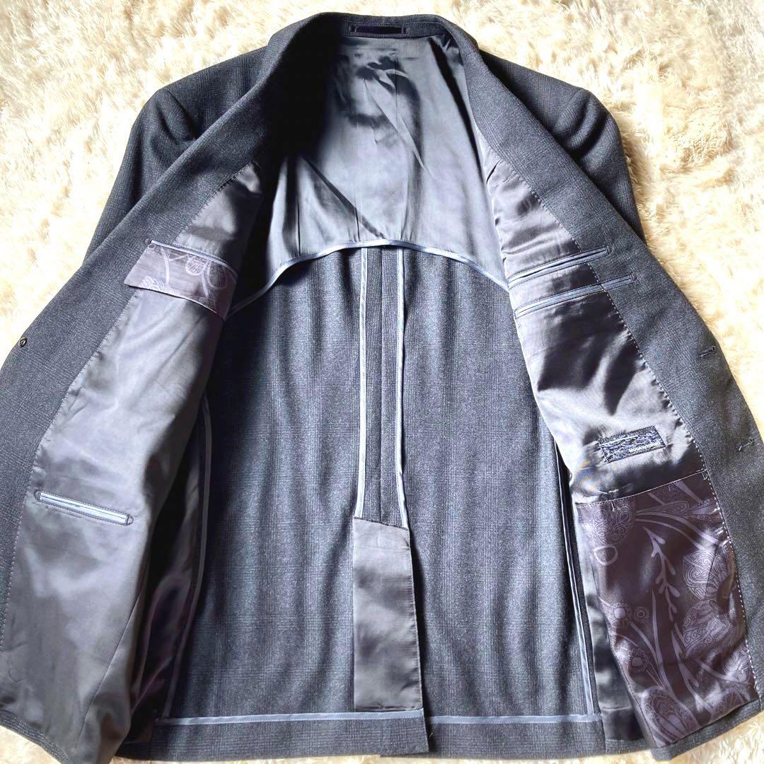 美品  3ピーススーツ セットアップ　グレンチェック　ネイビー　AB6体　M
