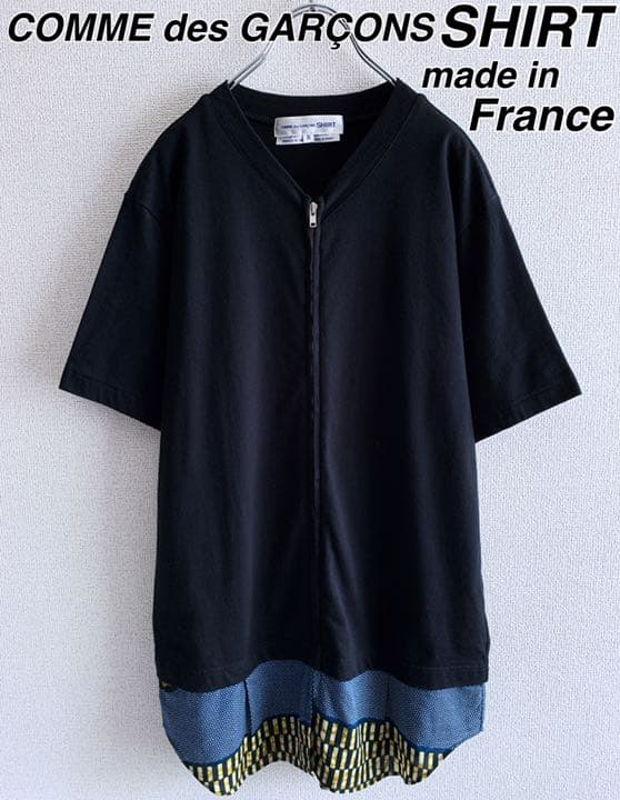 美品 フランス製 コムデギャルソンシャツ フルジップカットソー
