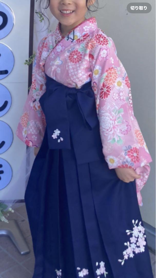 袴　着物　七五三　卒園式　120センチ着付け簡単袴セット