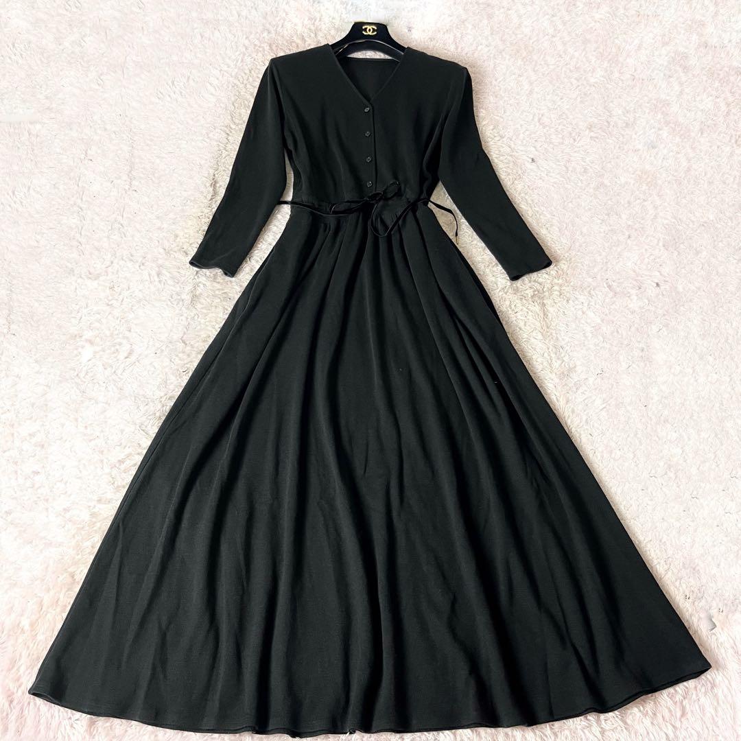 20 ボーダーズアットバルコニー ワンピース ロング ウール ブラック 黒 M 20 ボーダーズアットバルコニー ワンピース ロング ウール ブラック 黒 M