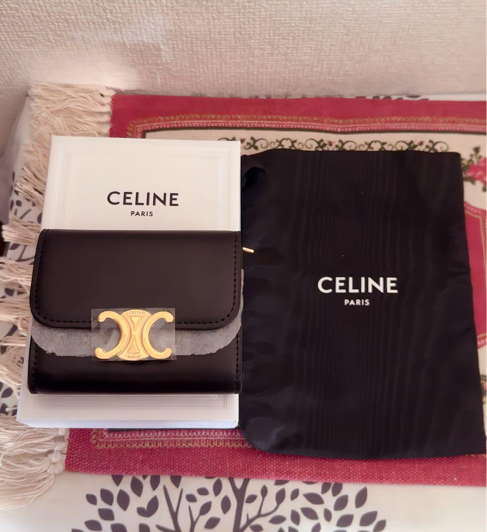 CELINE セリーヌ コイン入れ付きコンパクトウォレット トリオンフ ブラック