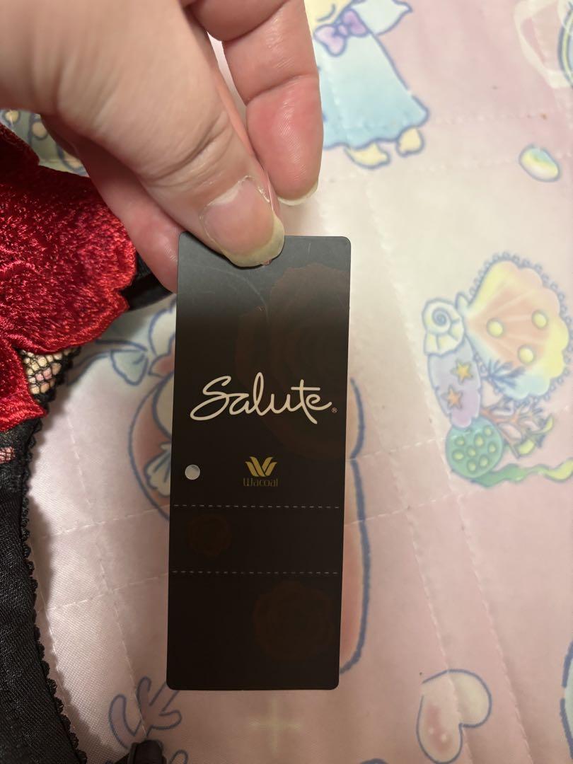ワコール サルート Salute 黒赤 レースブラジャー D80