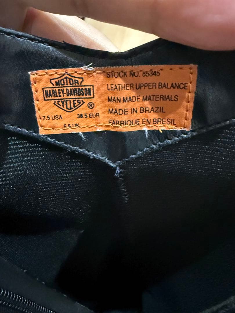 Harley-Davidson ロング ブーツ サイドジップ ロゴバックル 黒 Harley-Davidson ロング ブーツ サイドジップ ロゴバックル 黒