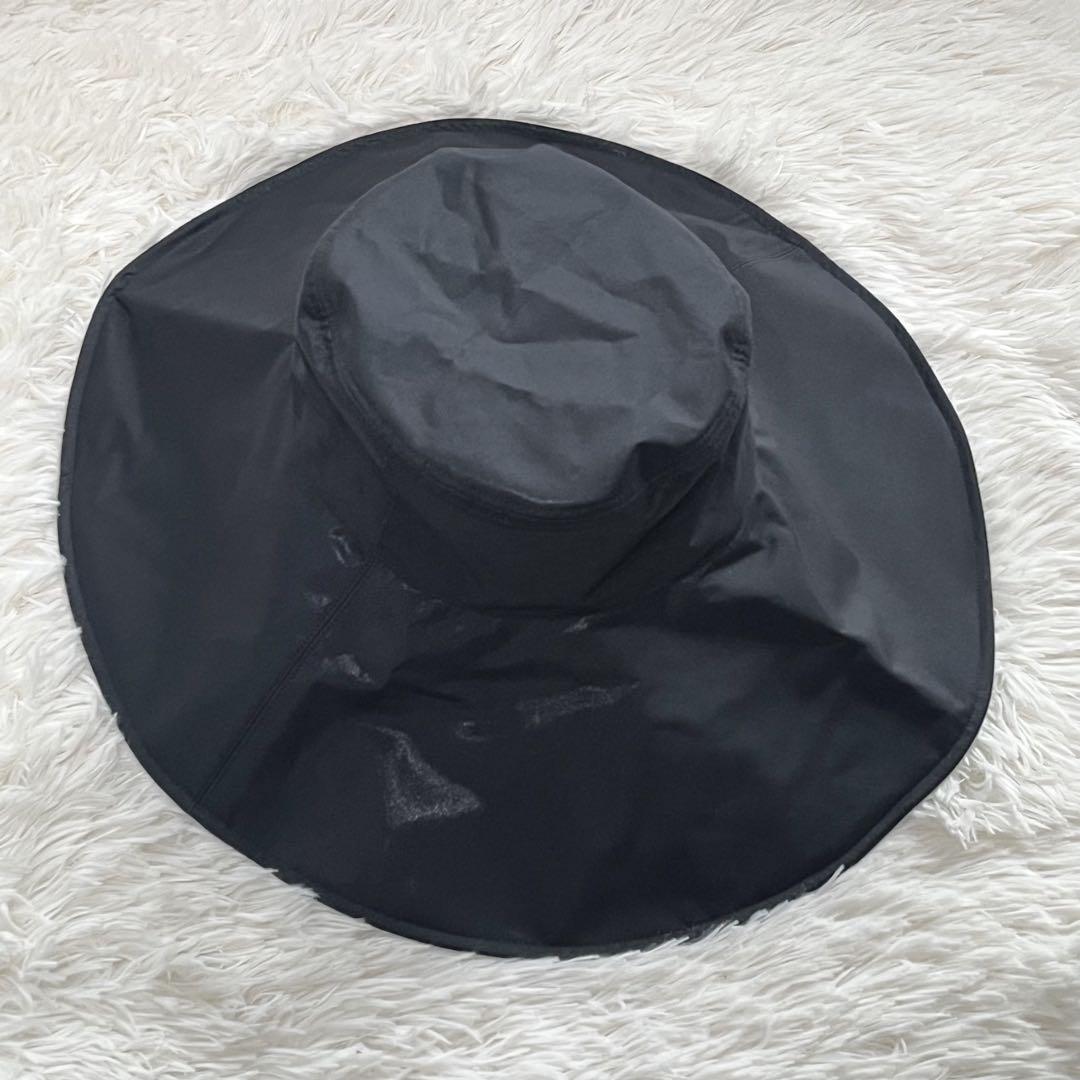 極美品☆サンバリア100 ナチュラルワイドハット　ツバ15㎝　L　黒　完全遮光