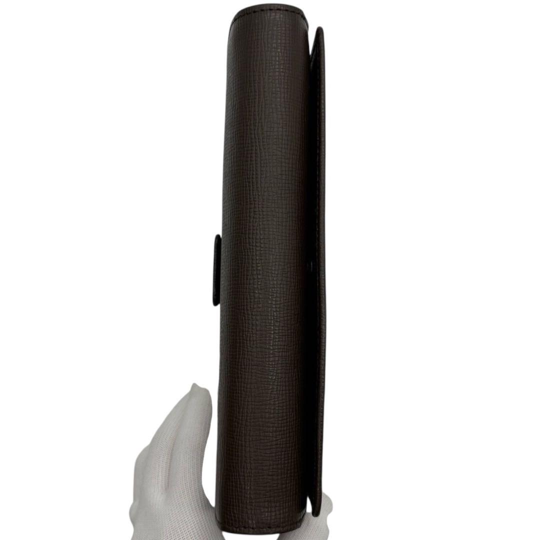 新品未使用品◎ コムサ 長財布 Wホック L字ファスナー レザー ブラウン 男女