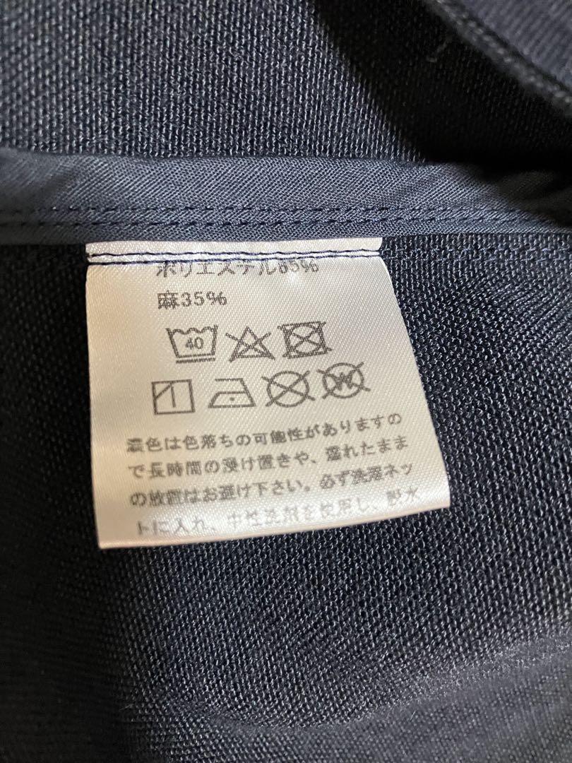 麻の帆布 ノーカラーコート 中川政七商店 濃紺