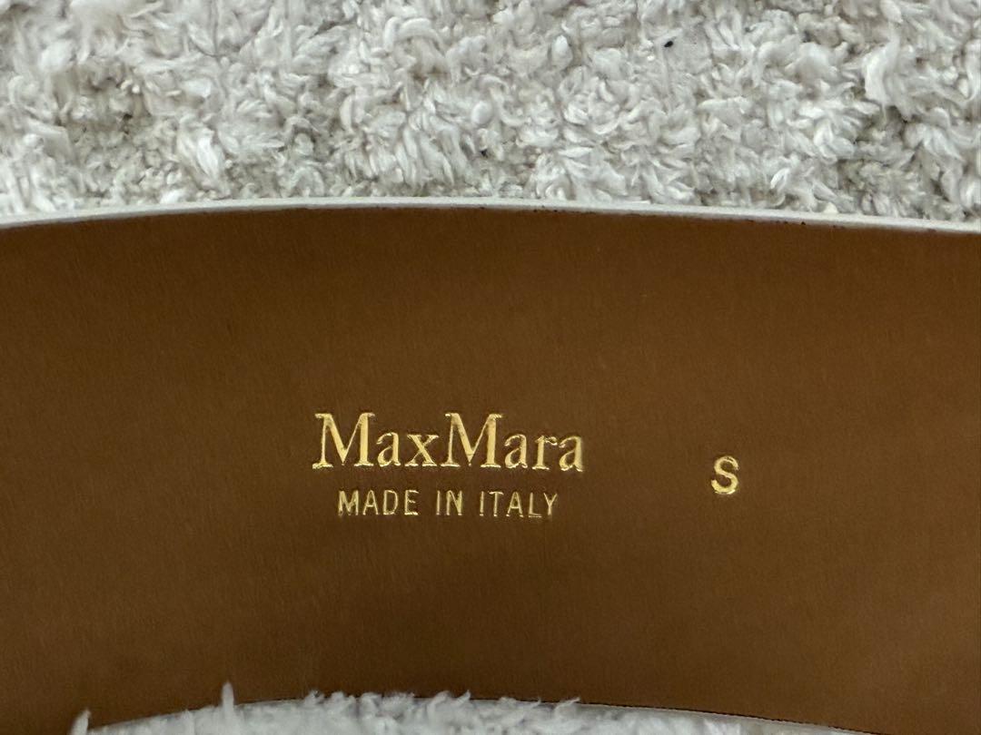 Max Mara ベージュ レザーベルト ゴールドバックル