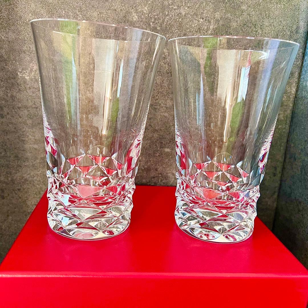 baccarat ペアグラス クリスタルガラス コップ 2客セット 箱付き