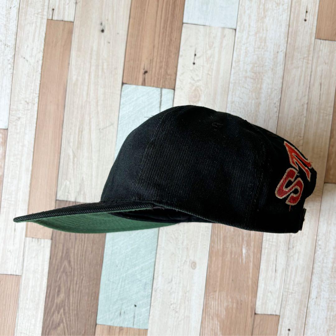 激レア!!】90s OLD STUSSY 白タグ 6パネル キャップ 黒 古着