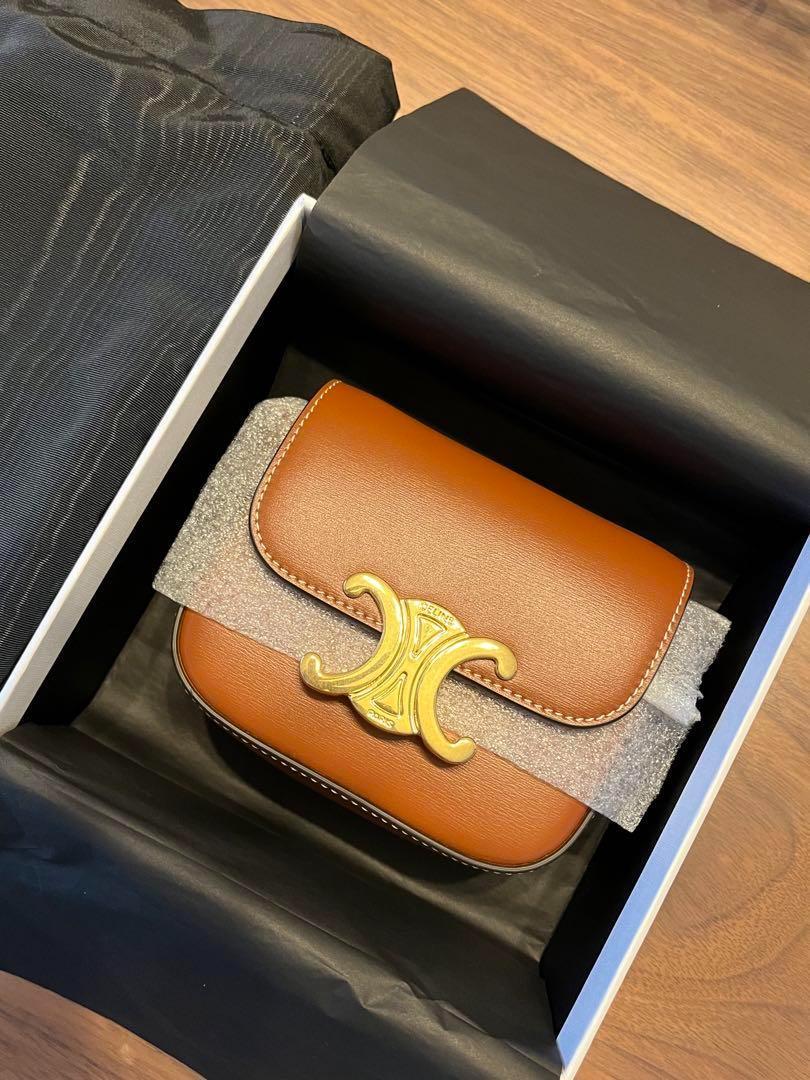CELINE セリーヌ　ミニトリオンフ　シャイニーカーフスキンバッグ