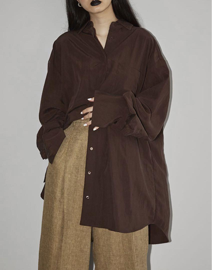 todayful Silky Pocket Shirts チョコ レディース